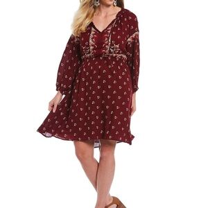 NWT Lucky Brand Border Print Plus Dress in 3X.